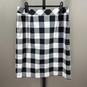 NEW Sunday In Brooklyn Anthropologie Skirt Womens Medium black plaid pencil